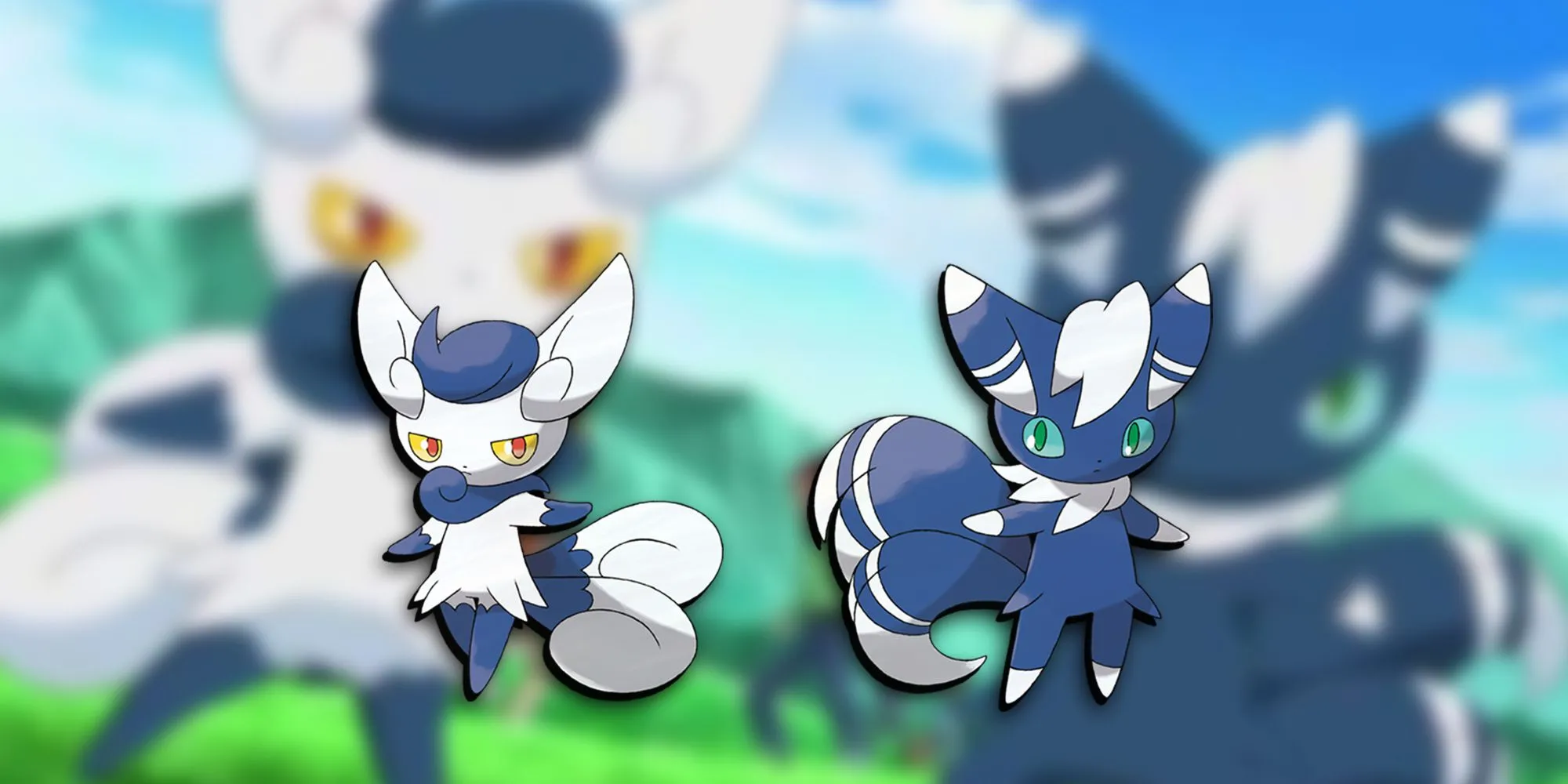 Meowstic nam và nữ với hai dạng khác nhau, Pokémon có diện mạo bí ẩn