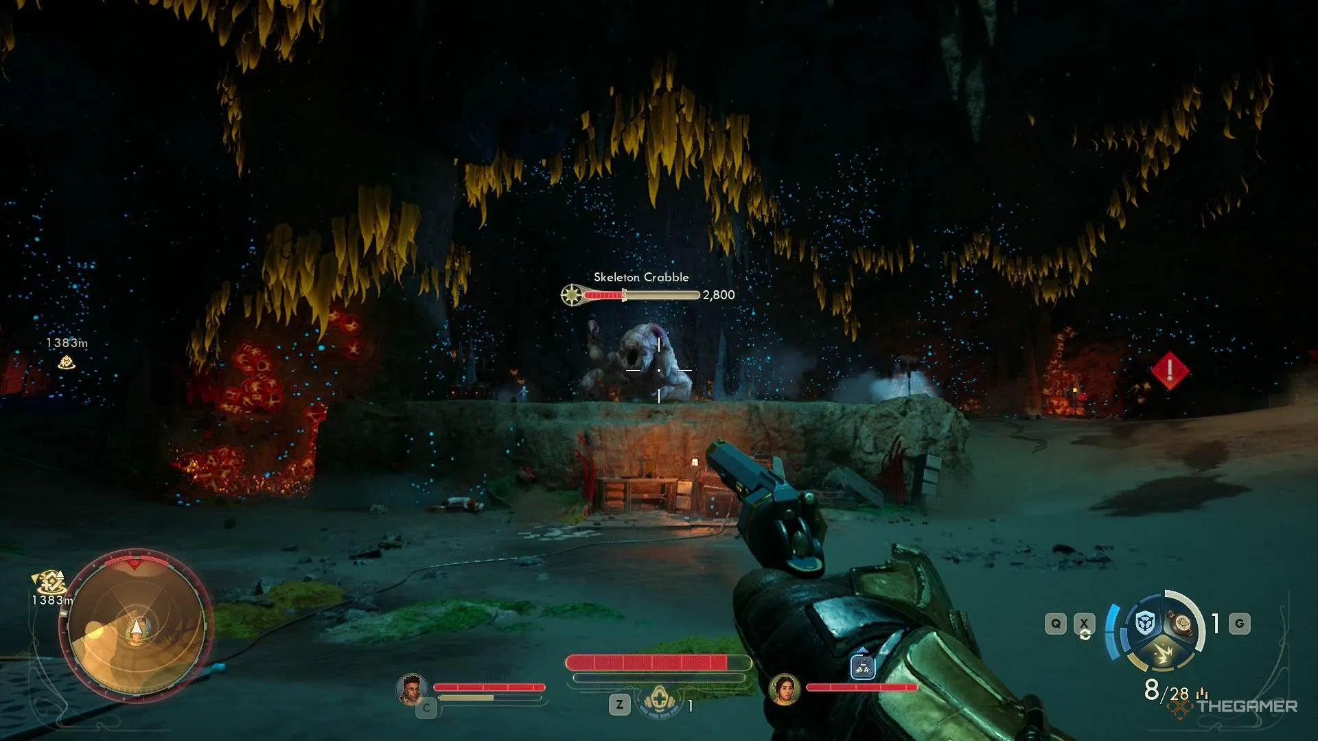 Ngắm bắn Skeleton Crabble trong The Outer Worlds 2, khu vực có nhiều khoảng trống để né