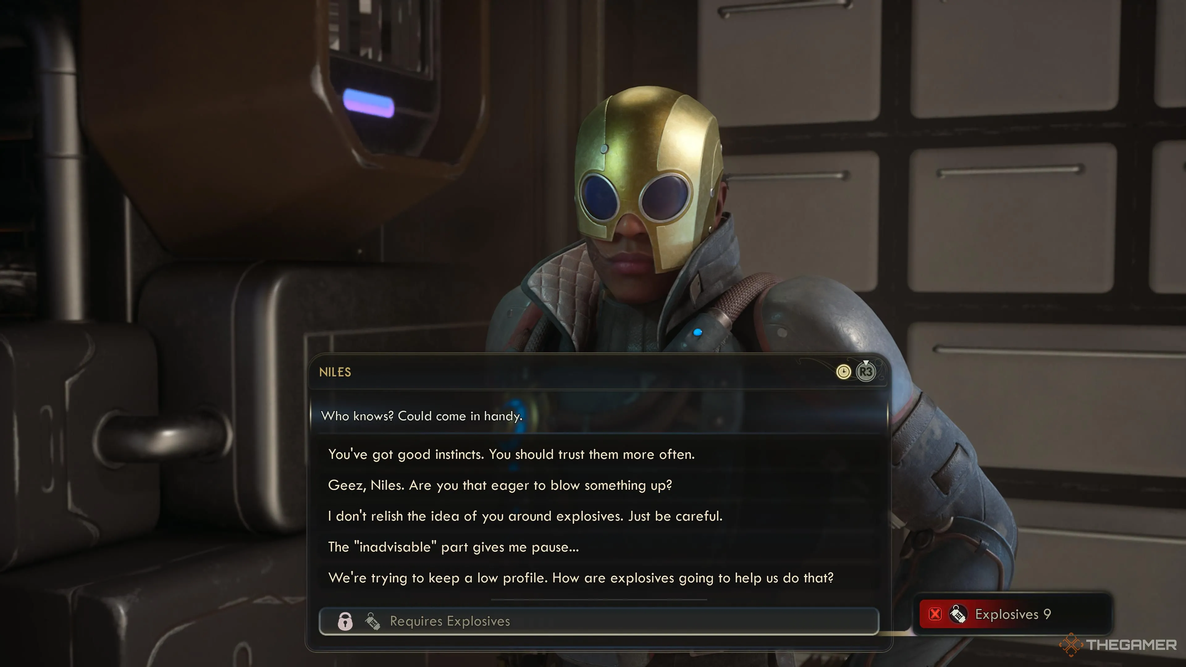 Niles kể về thứ nổ anh làm trong The Outer Worlds 2.