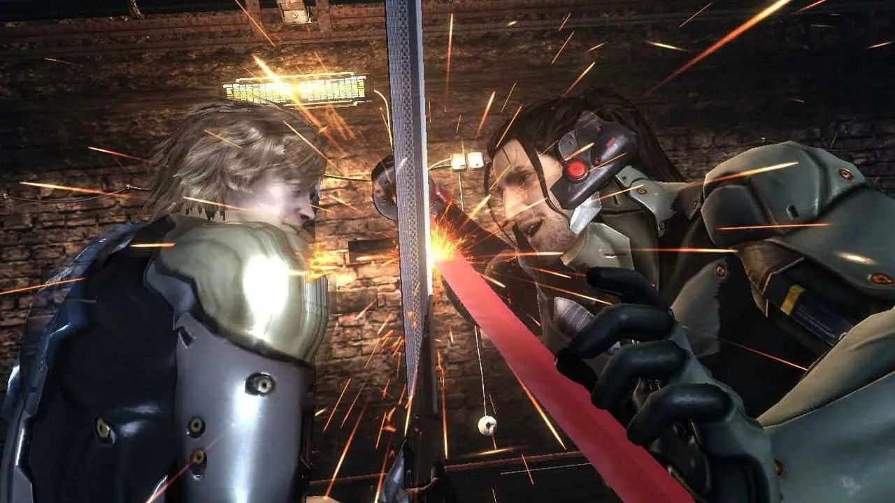 Raiden và Jetstream Sam đối đầu trong Metal Gear Rising, biểu tượng cho những pha parry đầy nhịp điệu