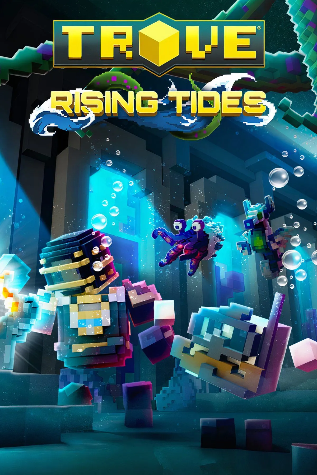 Vật phẩm và thế giới voxel đầy màu sắc trong Trove, phong cách sandbox RPG